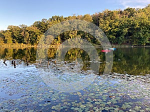 Quiet Peaceful Lake and Kayakers