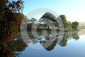 Quiet, peaceful scenery of Than Tho lake, Da Lat