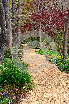 Quiet Place Park Setting Springtime Vertical Garden Path