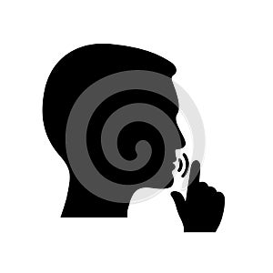 Quiet, please. Keep silence symbol. Keep quiet sign â€“ vector