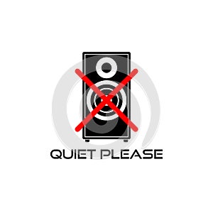 Quiet please sign. Keep silence icon isolated on white background