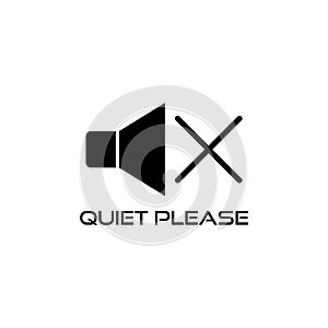 Quiet please sign. Keep silence icon isolated on white background