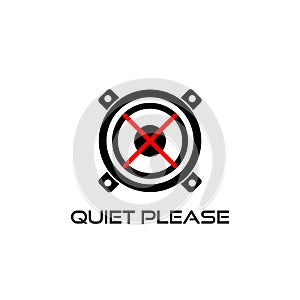 Quiet please sign. Keep silence icon isolated on white background