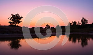 Quiet smal lake at the twilight photo