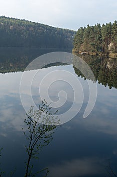 Quiet spring morning at vltava river