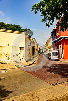 Quiet street in Cartagena de India