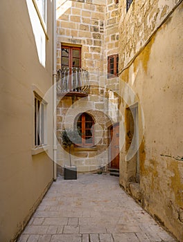 Quiet street in the city of Mdina