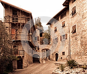 Quiet street in Italian town