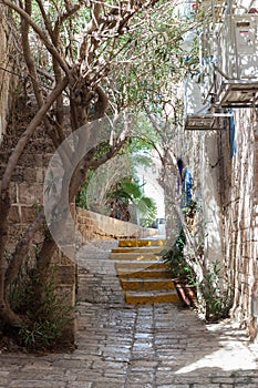 Quiet street in old city Yafo-Israel