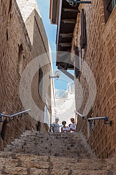 Quiet street in old city Yafo, Israel