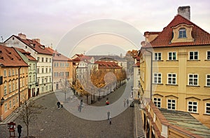 Quiet street in the old Prague