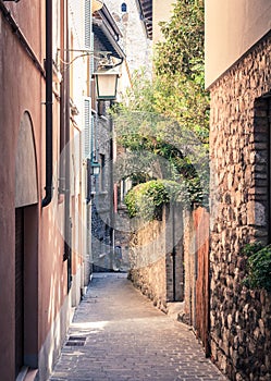 Quiet street in Sirmione, Italy