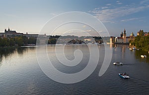 Quiet summer evening on Vltava River