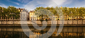 Quiet summer morning by the River Seine, Paris, France