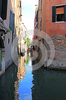 Quiet Water Alley in Venice Italy