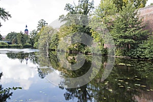 Quiet water lake near the city