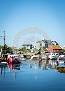 Quiet waters in Peggy's Cove harbor, Nova Scotia Canada
