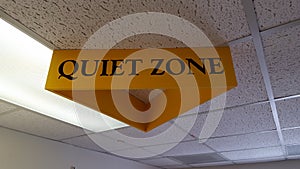 Quiet Zone Hospital Sign in Yellow and Black