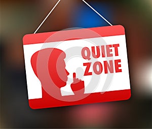 Quiet zone, no sound. Keep silence. Vector stock illustration.