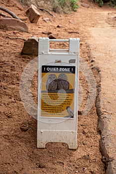 Quiet Zone Sign Along Trail to Angels Landing