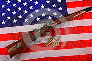 Quigley Rifle on American Flag