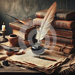 Quill and Candle Vintage Writing