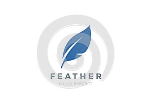 Quill Feather Pen Logo design template. Law, Legal, Lawyer, Copywriter, Writer, Stationary Logotype concept icon