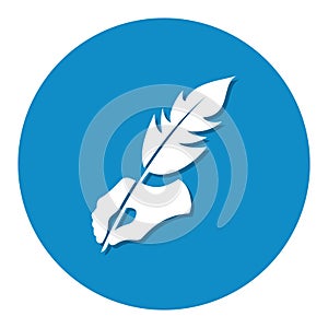 Quill and hand icon illlustration photo
