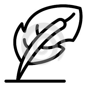 Quill pen icon outline vector. Pigment nib applicator