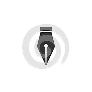 Quill pen black silhoette vector simple icon.