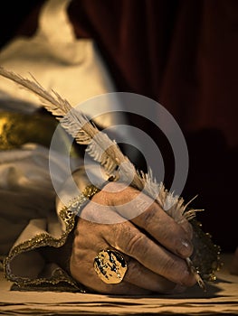 Pluma a sello anillo 