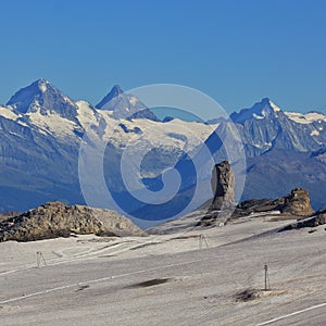 Quille du Diable, famous rock in the Swiss Alps