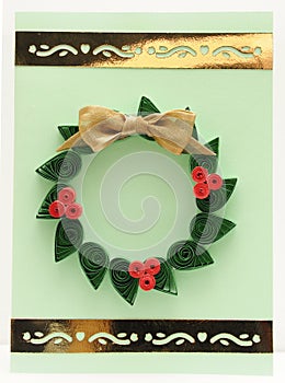 Quilling Christmas wreath card