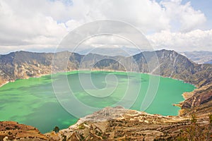 Quilotoa Lagoon in Ecuador photo