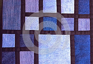 Blue quilt with jeans fabrics