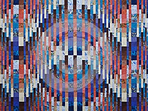 Quilt made in the style of bargello using the convergence effect photo