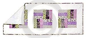 Quilt Table runner eggplant color backing garment design