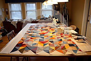 quilt top laid out, ready for stitching and assembly