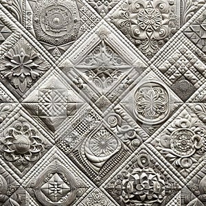 Quilted Pattern A grid like pattern resembling quilt