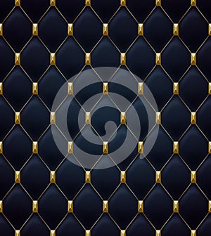 Quilted seamless pattern. Black color