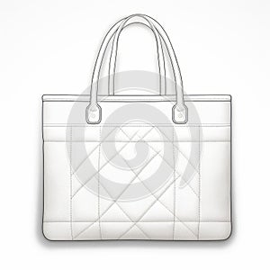 Quilted White Handbag: A Stylish Accessory Inspired By Architectural Illustrators