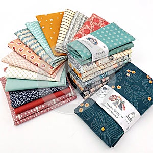 Quilters fabric collection isolated on transparent background