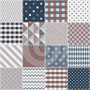 Quilting design background. Seamless patchwork pattern.