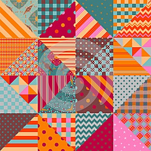 Quilting design background. Seamless patchwork pattern in ethnic style