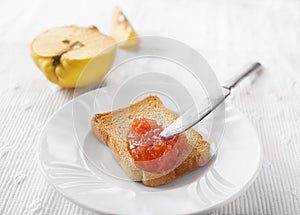 Quince jam on bread photo