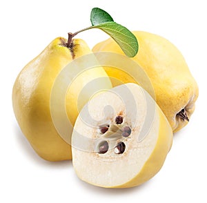 Quince with slices. photo