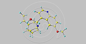 Quinine molecular structure isolated on grey