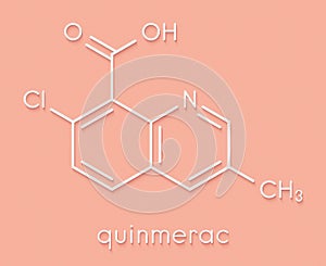 Quinmerac herbicide molecule. Skeletal formula