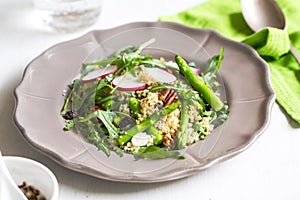 Quinoa with Asparagus and Feta salad