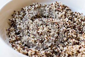 Quinoa Bulgur Chia Food Mix in Bowl / High Protein Fiber Food.